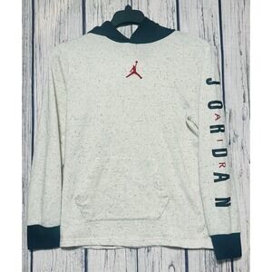 Nike Air Jordan Hoodie Sweatshirt Youth XL 13-15 Years Logo Spellout White